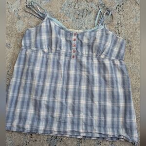 Mossimo Supply Co. Blue Plaid Top